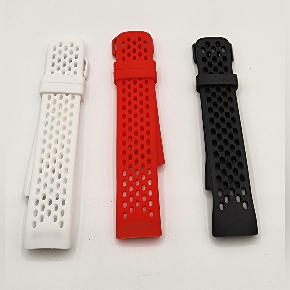 Fitbit Charge 5 - 3 Silicone Replacement Bands White/Red/Black